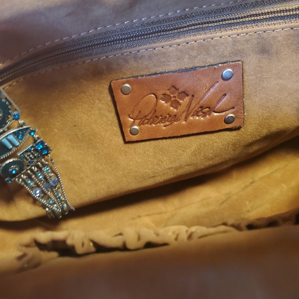 NWT PATRICIA NASH Mia Turquoise Tooled Leather Crossbody Bag w/ Chain Straps - Picture 10 of 12